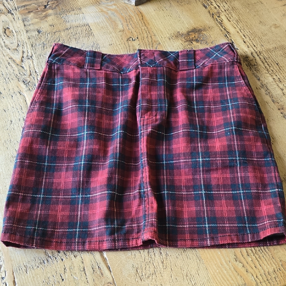 Dickies Plaid Red and Black Women's Skirt